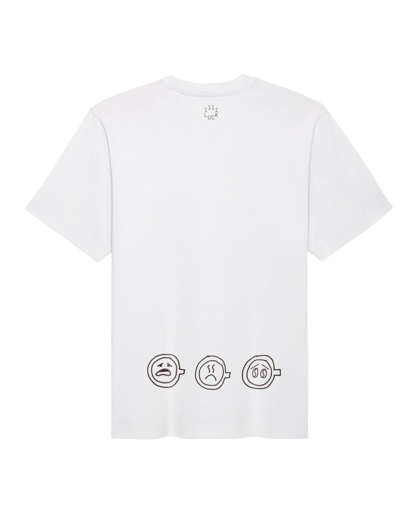 Short sleeves t-shirt in cotton color white with black designs