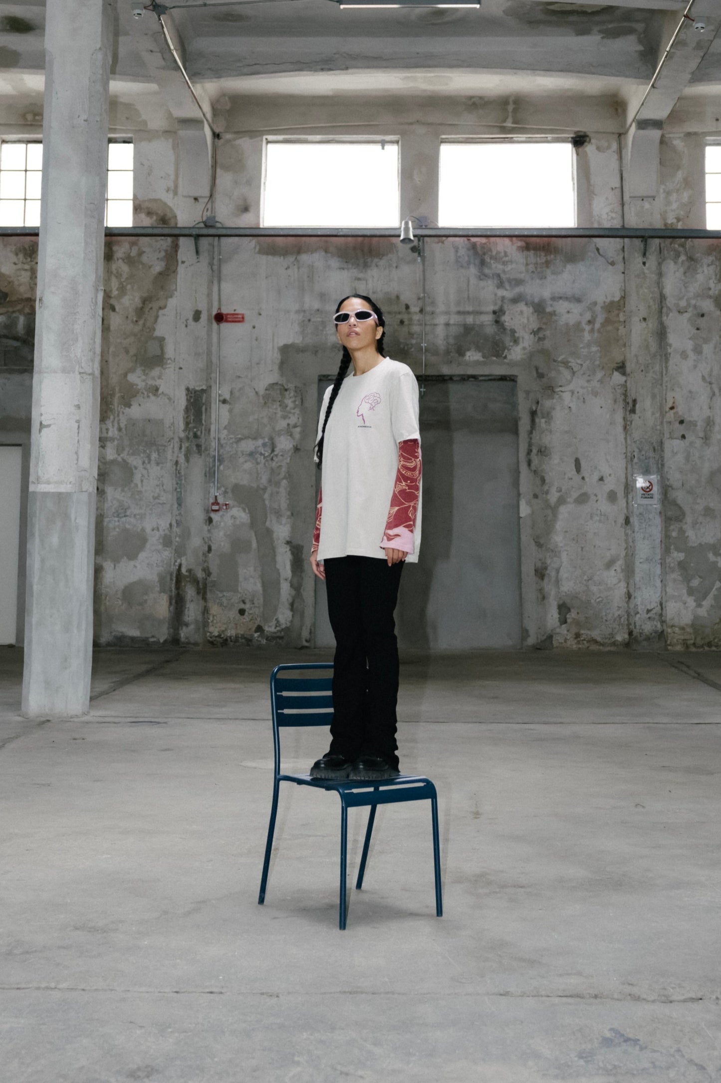 A model wearing a 11:11 L.U.C.K. t-shirt