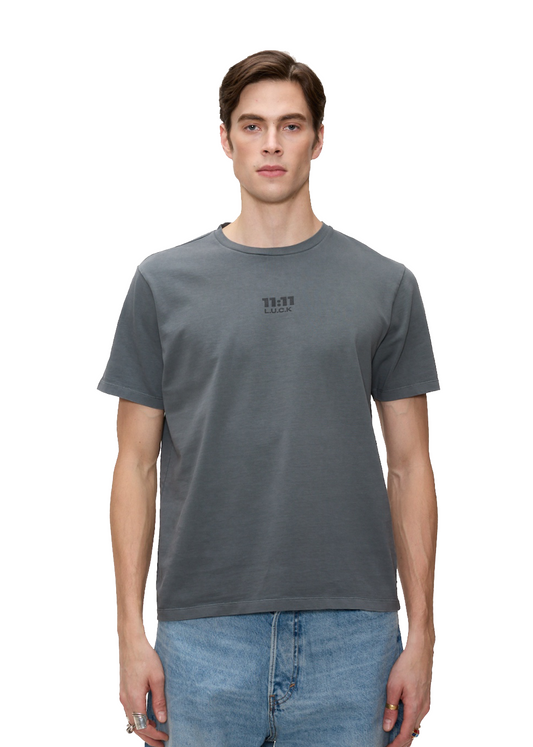 1111 luck grey logo t-shirt