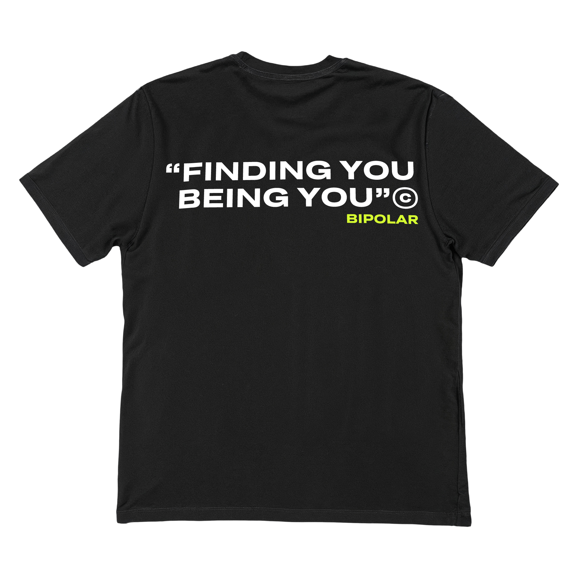 Short sleeves t-shirt in cotton color black with bipolar design