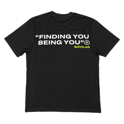 Short sleeves t-shirt in cotton color black with bipolar design