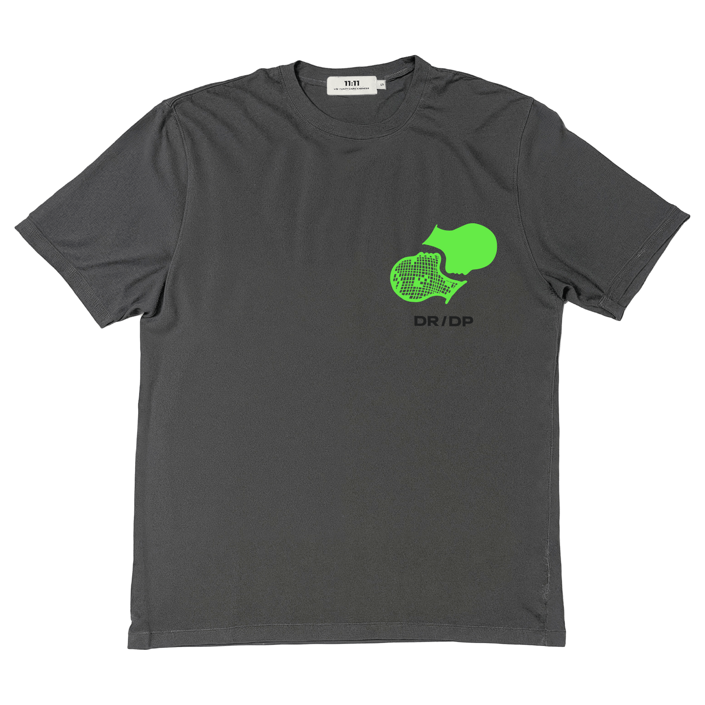 Short sleeves t-shirt in cotton color gray with drdp design