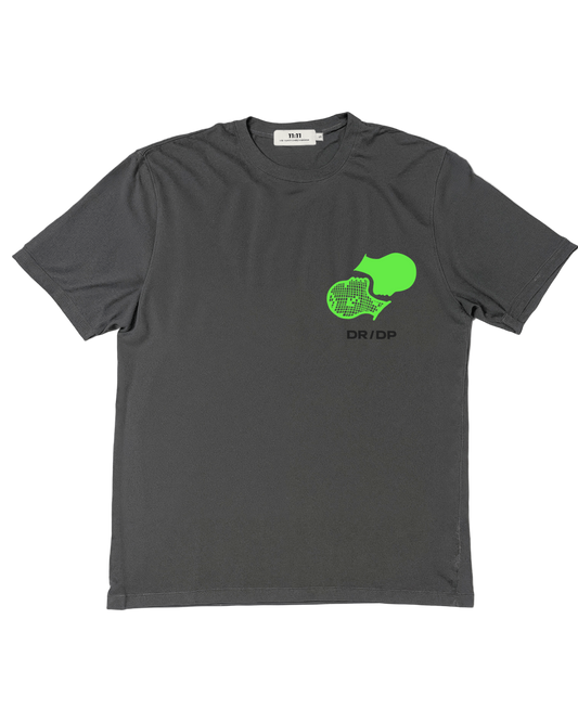 Short sleeves t-shirt in cotton color gray with drdp design