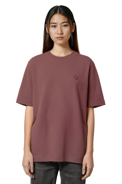 Short sleeves t-shirt in cotton color muted mauve with logo