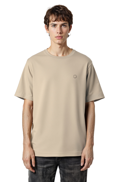 Short sleeves t-shirt in cotton color sand with logo