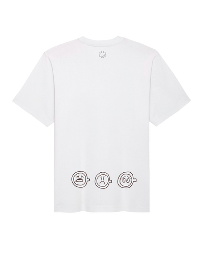 Short sleeves t-shirt in cotton color white with black designs