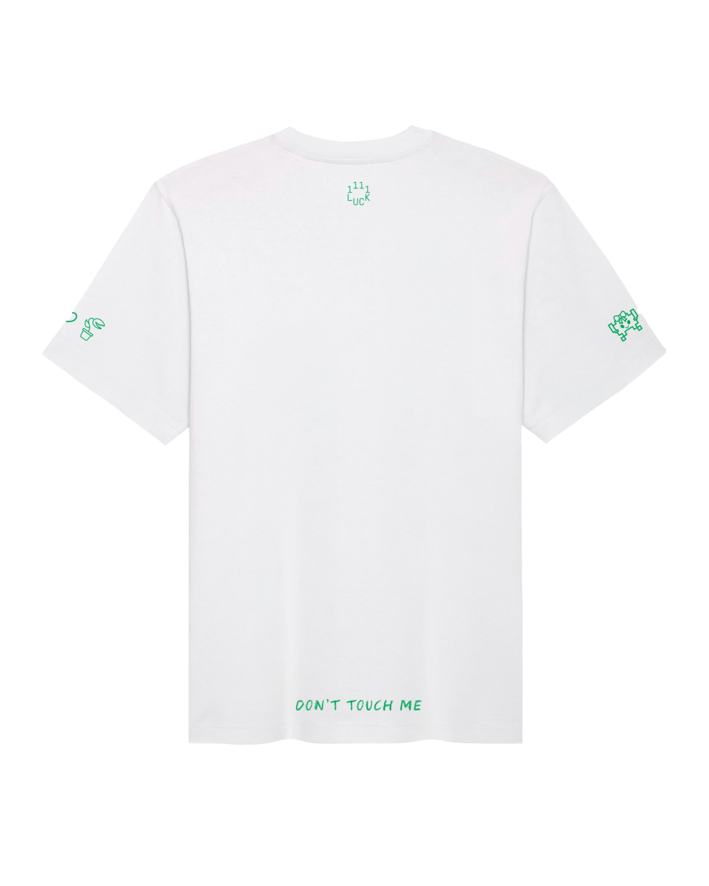 Short sleeves t-shirt in cotton color white with green designs