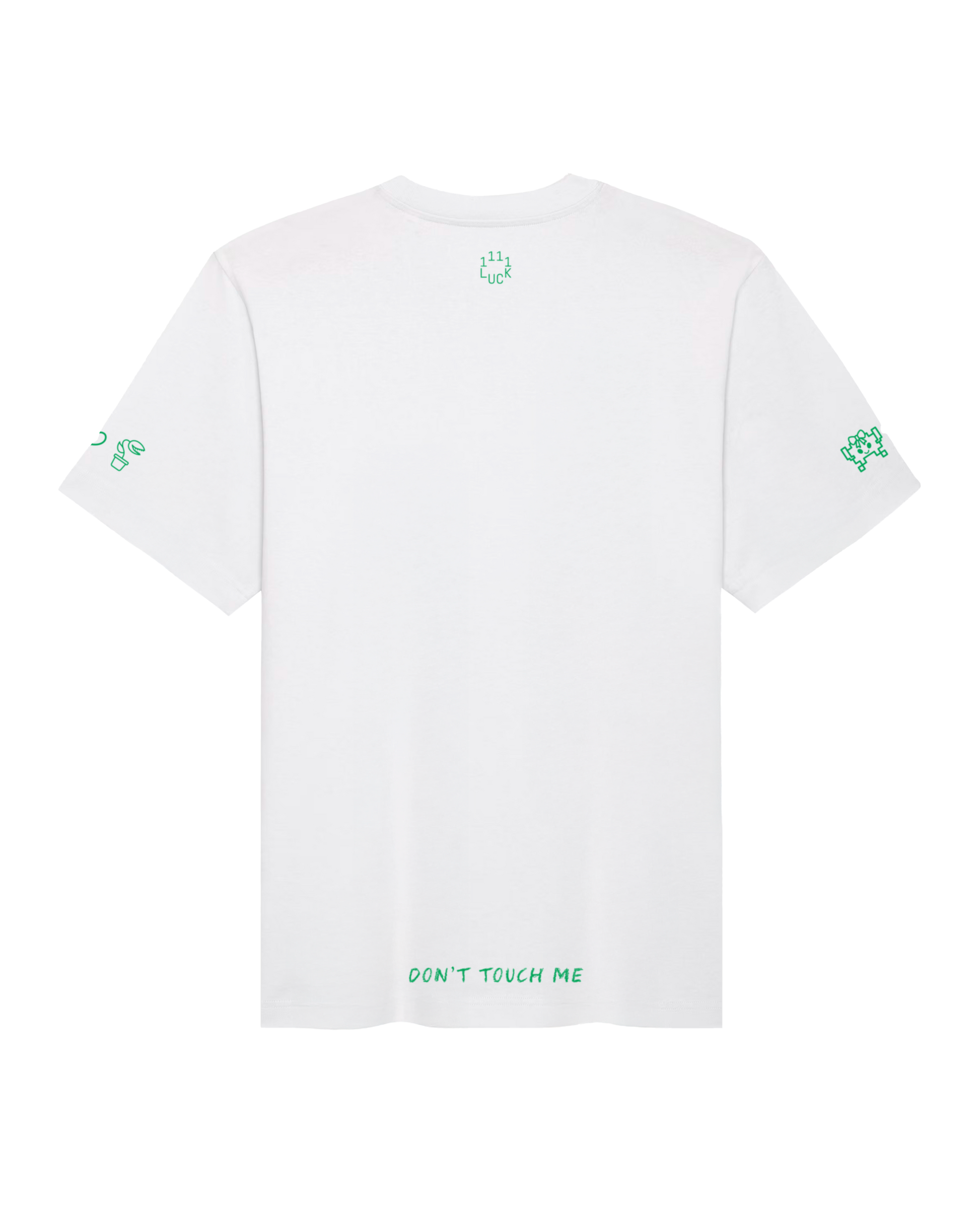 Short sleeves t-shirt in cotton color white with green designs