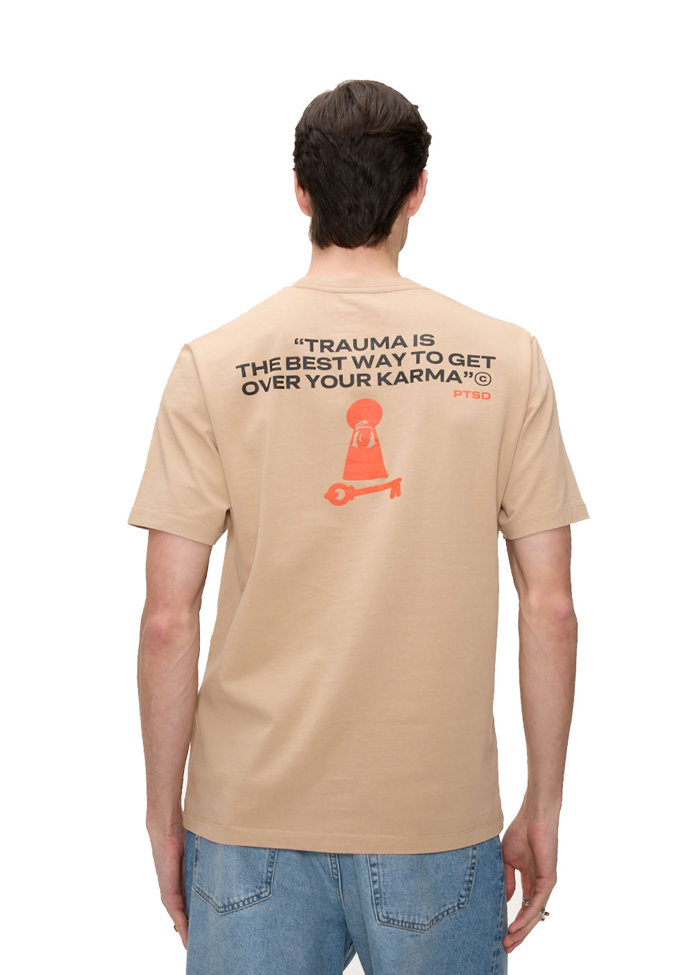 1111 luck ptsd tshirt back design with text "Trauma is the best way to get over your karma"